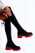 Kozaki Model Cheera UK105P Black/Red Zamsz - Step in style - 36 Kozaki Model Cheera UK105P Black/Red Zamsz - Step in style - 36