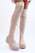 Kozaki Model Dudesa 15863 Beige - Step in style - 40 Kozaki Model Dudesa 15863 Beige - Step in style - 40