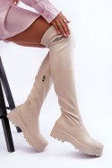 Kozaki Model Dudesa 15863 Beige - Step in style - 40 Kozaki Model Dudesa 15863 Beige - Step in style - 40