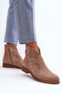 Botki Model S.Barski HY66-151 Beige - Step in style - 40 Botki Model S.Barski HY66-151 Beige - Step in style - 40