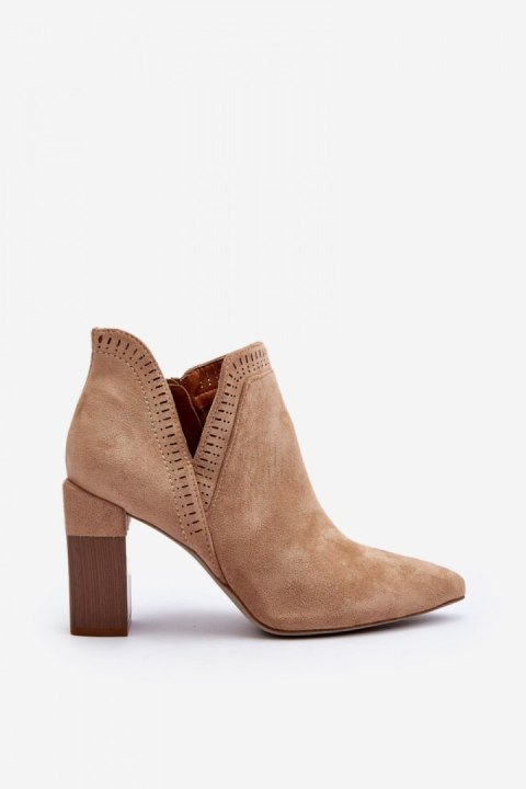 Botki Model Vailen A8805-63 Beige - Step in style - 39 Botki Model Vailen A8805-63 Beige - Step in style - 39