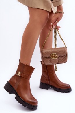 Botki Sztyblety Model Elspetia F35 Brown Skóra - Step in style - 38