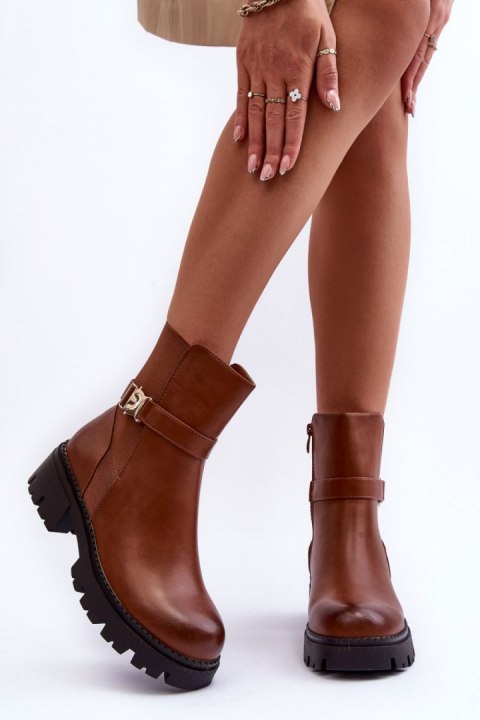 Botki Sztyblety Model Elspetia F35 Brown Skóra - Step in style - 38 Botki Sztyblety Model Elspetia F35 Brown Skóra - Step in style - 38