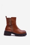 Botki Sztyblety Model Elspetia F35 Brown Skóra - Step in style - 38 Botki Sztyblety Model Elspetia F35 Brown Skóra - Step in style - 38