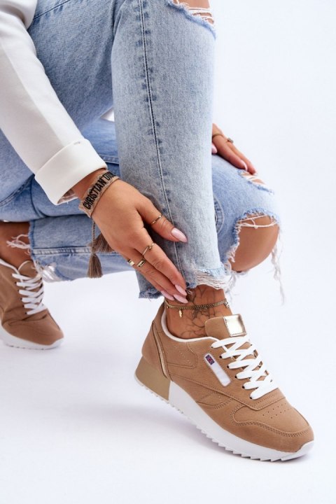 Buty Sportowe Model Merida BK939-63 Beige - Step in style - 38 Buty Sportowe Model Merida BK939-63 Beige - Step in style - 38