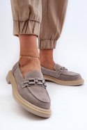 Mokasyny Model DA TW101 Grey - Step in style - 39 Mokasyny Model DA TW101 Grey - Step in style - 39