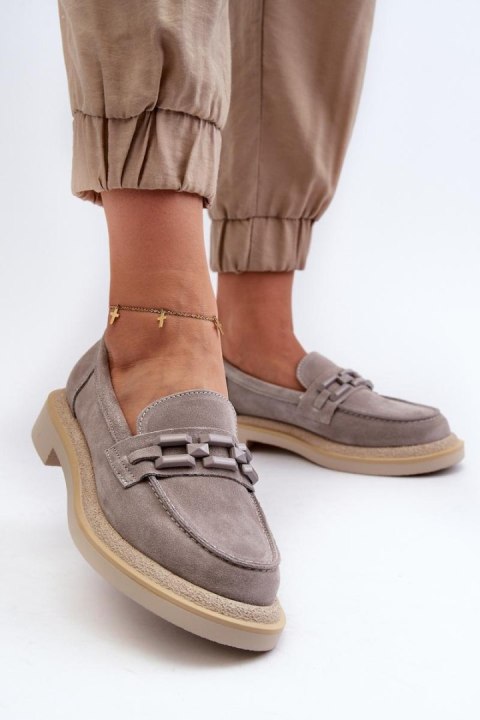 Mokasyny Model DA TW101 Grey - Step in style - 39 Mokasyny Model DA TW101 Grey - Step in style - 39