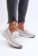 Mokasyny Model S.Barski LR490 Light Grey - Step in style - 37 Mokasyny Model S.Barski LR490 Light Grey - Step in style - 37
