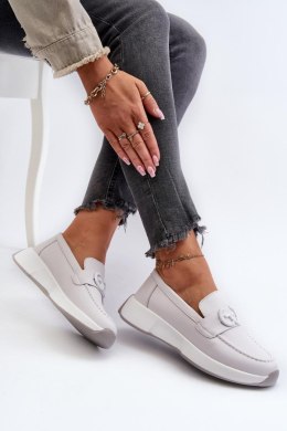 Mokasyny Model S.Barski LR490 Light Grey - Step in style - 40