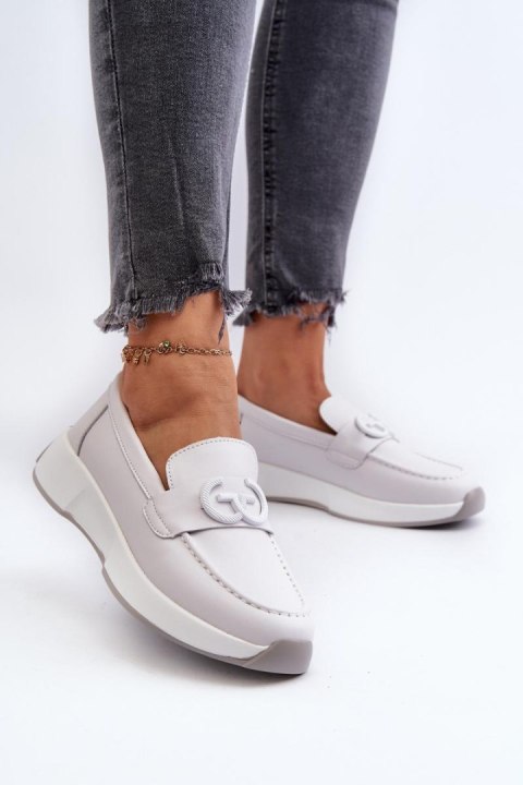 Mokasyny Model S.Barski LR490 Light Grey - Step in style - 40 Mokasyny Model S.Barski LR490 Light Grey - Step in style - 40