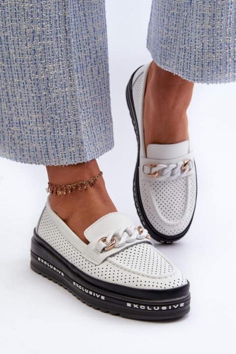 Mokasyny Model S.Barski LR618 White - Step in style - 41 Mokasyny Model S.Barski LR618 White - Step in style - 41