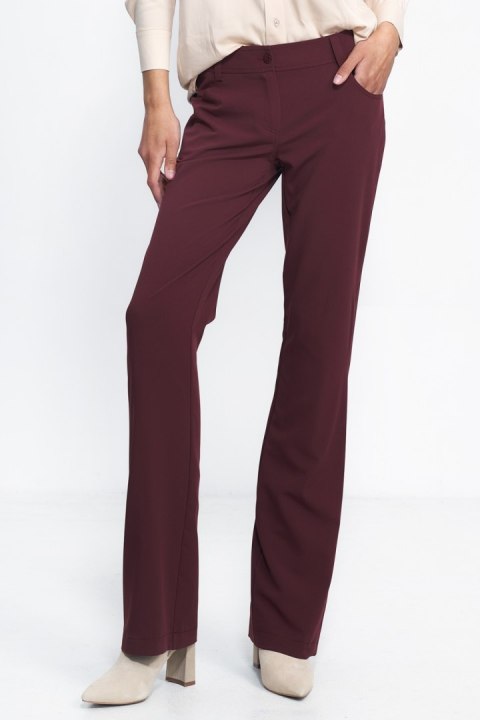 Bordowe spodnie typu bootcut SD80 Bordo - Nife - 38 Bordowe spodnie typu bootcut SD80 Bordo - Nife - 38