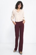 Bordowe spodnie typu bootcut SD80 Bordo - Nife - 38 Bordowe spodnie typu bootcut SD80 Bordo - Nife - 38
