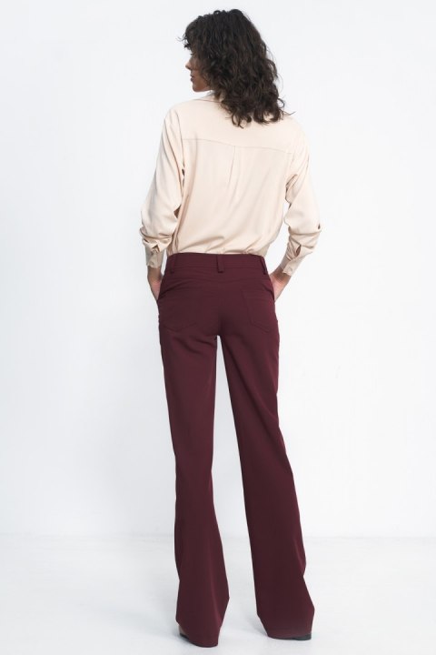 Bordowe spodnie typu bootcut SD80 Bordo - Nife - 38 Bordowe spodnie typu bootcut SD80 Bordo - Nife - 38