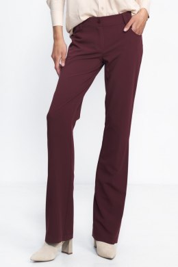 Bordowe spodnie typu bootcut SD80 Bordo - Nife - 40