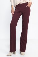 Bordowe spodnie typu bootcut SD80 Bordo - Nife - 42 Bordowe spodnie typu bootcut SD80 Bordo - Nife - 42
