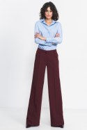 Bordowe spodnie typu wide leg SD81 Bordo - Nife - 40