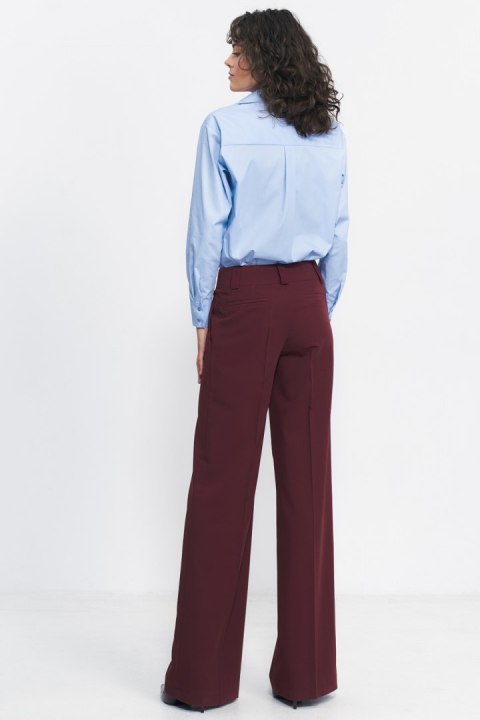 Bordowe spodnie typu wide leg SD81 Bordo - Nife - 40 Bordowe spodnie typu wide leg SD81 Bordo - Nife - 40