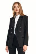 Dwurzędowy czarny żakiet Z41 Black - Nife - 44 Dwurzędowy czarny żakiet Z41 Black - Nife - 44