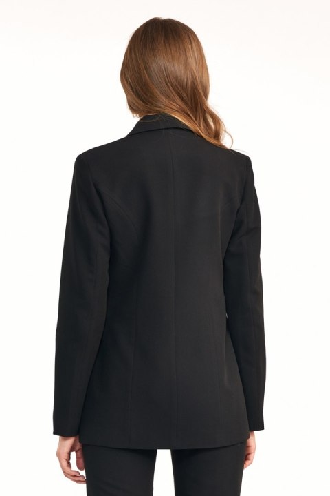 Dwurzędowy czarny żakiet Z41 Black - Nife - 44 Dwurzędowy czarny żakiet Z41 Black - Nife - 44