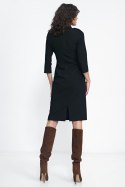 Sukienka Czarna sukienka z rękawem 3/4 S234 Black - Nife - 42