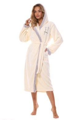 Szlafrok Damski Model Tess Long 2419 Ecru - L&L collection - XL