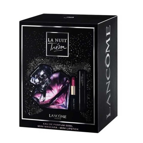 Lancome La Nuit Tresor zestaw woda perfumowana spray 50ml + L' Absolu Rouge Matte pomadka do ust 505 Attrape Coeur + Hypnose Dra