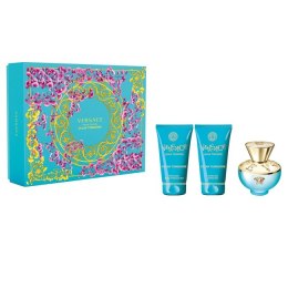Versace Dylan Turquoise Pour Femme zestaw woda toaletowa spray 50ml + żel pod prysznic 50ml + balsam do ciała 50ml (P1)