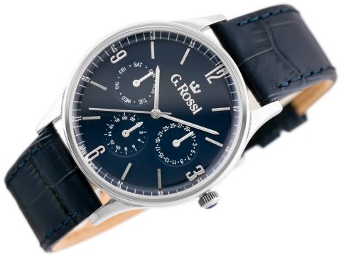 ZEGAREK G. ROSSI - 10737A-6F1 (zg258e) blue/silver + BOX ZEGAREK G. ROSSI - 10737A-6F1 (zg258e) blue/silver + BOX