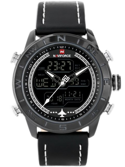 ZEGAREK MĘSKI NAVIFORCE - NF9144 (zn077a) - black/white + box ZEGAREK MĘSKI NAVIFORCE - NF9144 (zn077a) - black/white + box