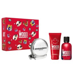 Dsquared2 Red Wood Pour Femme zestaw woda toaletowa spray 100ml + żel pod prysznic 100ml + portfel (P1)