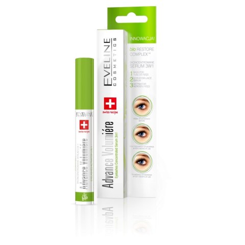 Eveline Cosmetics Advance Volumiere 3w1 skoncentrowane serum do rzęs 8x10ml (P1) Eveline Cosmetics Advance Volumiere 3w1 skoncentrowane serum do rzęs 8x10ml (P1)