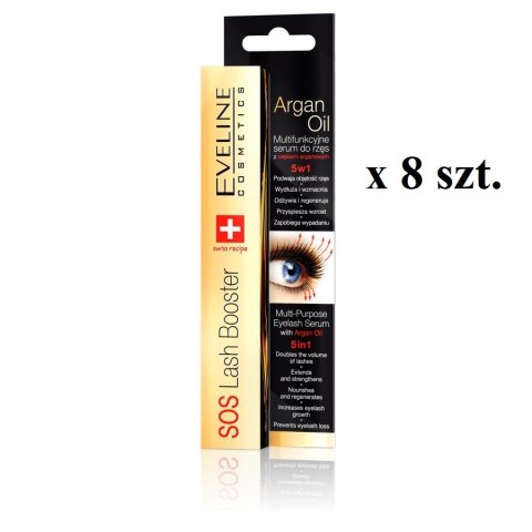 Eveline Cosmetics Sos Lash Booster With Argan Oil 5in1 serum do rzęs 8x10ml (P1) Eveline Cosmetics Sos Lash Booster With Argan Oil 5in1 serum do rzęs 8x10ml (P1)