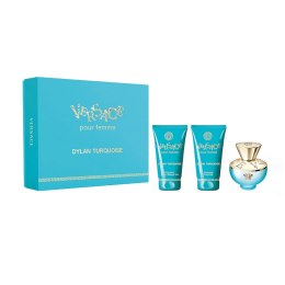 Versace Dylan Turquoise Pour Femme zestaw woda toaletowa spray 50ml + żel pod prysznic 50ml + balsam do ciała 50ml (P1)