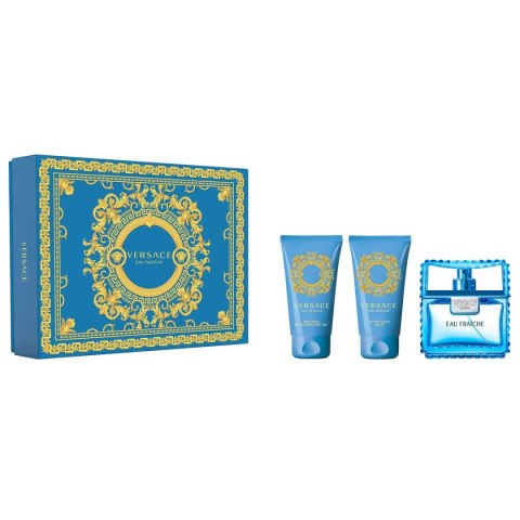 Versace Man Eau Fraiche zestaw woda toaletowa spray 50ml + żel pod prysznic 50ml + balsam po goleniu 50ml (P1) Versace Man Eau Fraiche zestaw woda toaletowa spray 50ml + żel pod prysznic 50ml + balsam po goleniu 50ml (P1)