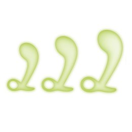 Whipsmart Glow In The Dark Silicone Prostate Training zestaw świecących w ciemności korków do ćwiczeń prostaty White (P1)