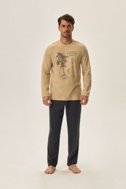 Piżama Męska Model Jerry 41905-80X Beige - Henderson - XXL