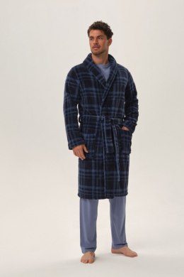 Szlafrok Męski Model Hover 41938-59X Navy - Henderson - XXL