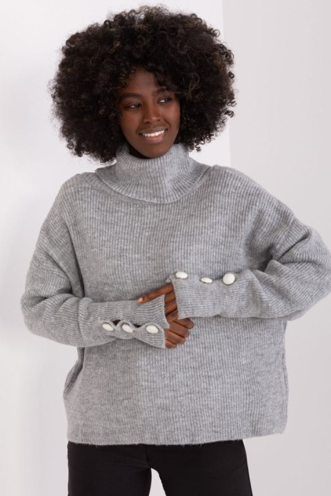 Golf Damski Model BA-SW-015.01P Grey - Badu - uniwersalny Golf Damski Model BA-SW-015.01P Grey - Badu - uniwersalny