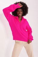Golf Damski Model BA-SW-0374.07P Fluo Pink - Badu - uniwersalny Golf Damski Model BA-SW-0374.07P Fluo Pink - Badu - uniwersalny