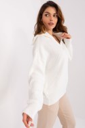 Golf Damski Model BA-SW-0374.35P Ecru - Badu - uniwersalny Golf Damski Model BA-SW-0374.35P Ecru - Badu - uniwersalny