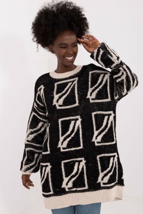 Sweter Damski Model BA-SW-0277.02 Black - Badu - uniwersalny Sweter Damski Model BA-SW-0277.02 Black - Badu - uniwersalny