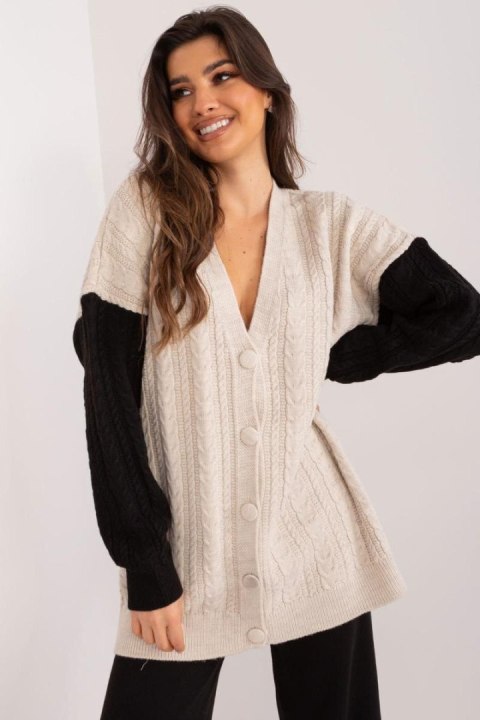 Sweter Damski Model BA-SW-0549.32 Black/Beige - Badu - uniwersalny Sweter Damski Model BA-SW-0549.32 Black/Beige - Badu - uniwersalny