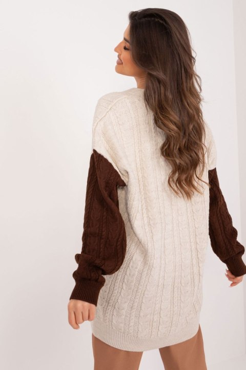 Sweter Damski Model BA-SW-0549.32 Brown - Badu - uniwersalny Sweter Damski Model BA-SW-0549.32 Brown - Badu - uniwersalny