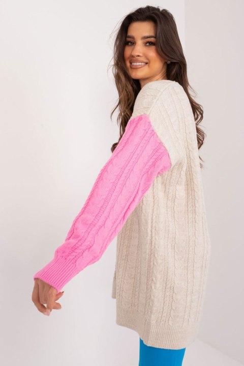 Sweter Damski Model BA-SW-0549.32 Pink - Badu - uniwersalny Sweter Damski Model BA-SW-0549.32 Pink - Badu - uniwersalny