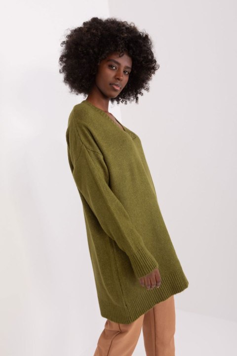 Sweter Damski Model BA-SW-0577.32X Khaki - Badu - uniwersalny Sweter Damski Model BA-SW-0577.32X Khaki - Badu - uniwersalny