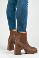 Botki Model 7987RB Brown Zamsz - PRIMO - 39 Botki Model 7987RB Brown Zamsz - PRIMO - 39