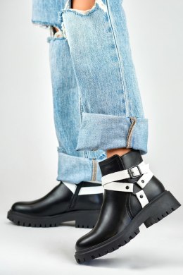 Botki Model Aline 250043BW-PU Black/White - PRIMO - 37