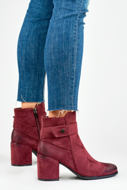 Botki Model Blaise 260041WI-SU Bordo Zamsz - PRIMO - 37 Botki Model Blaise 260041WI-SU Bordo Zamsz - PRIMO - 37