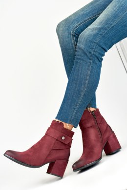 Botki Model Blaise 260041WI-SU Bordo Zamsz - PRIMO - 38